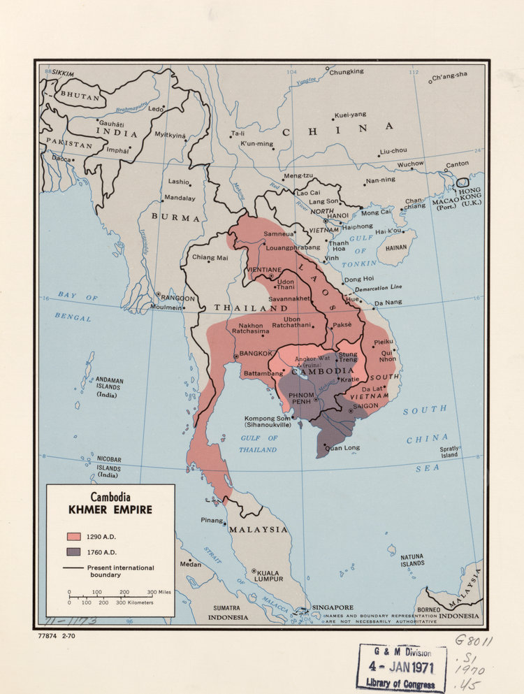 Карта на Кхмерската империя
